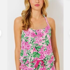 Lilly Pulitzer Kadde PJ Tank Top Pink Conch Shell Print - Size XL - EUC
